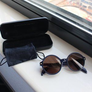 Alexander McQueen Circle Rim Navy Blue Sunglasses